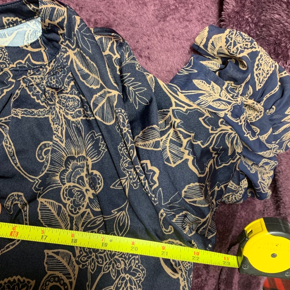PerSeption Concept Navy Floral Blouse XL - Picture 14 of 14